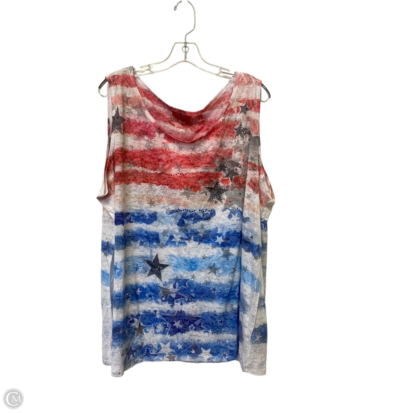 Top Sleeveless By Avenue In Blue & Red & White, Size: 26