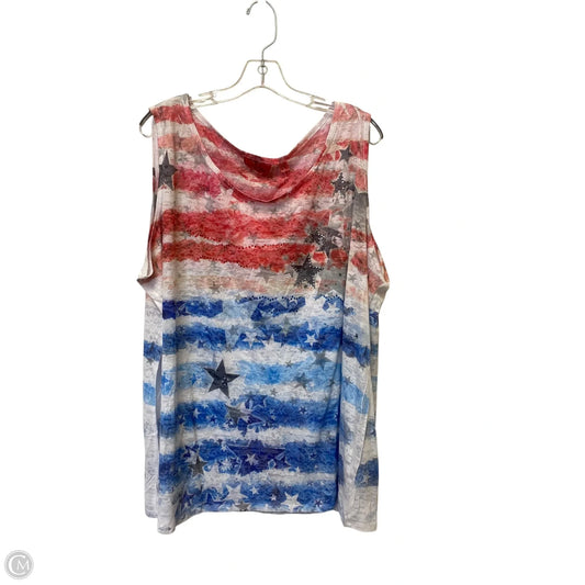 Top Sleeveless By Avenue In Blue & Red & White, Size: 26