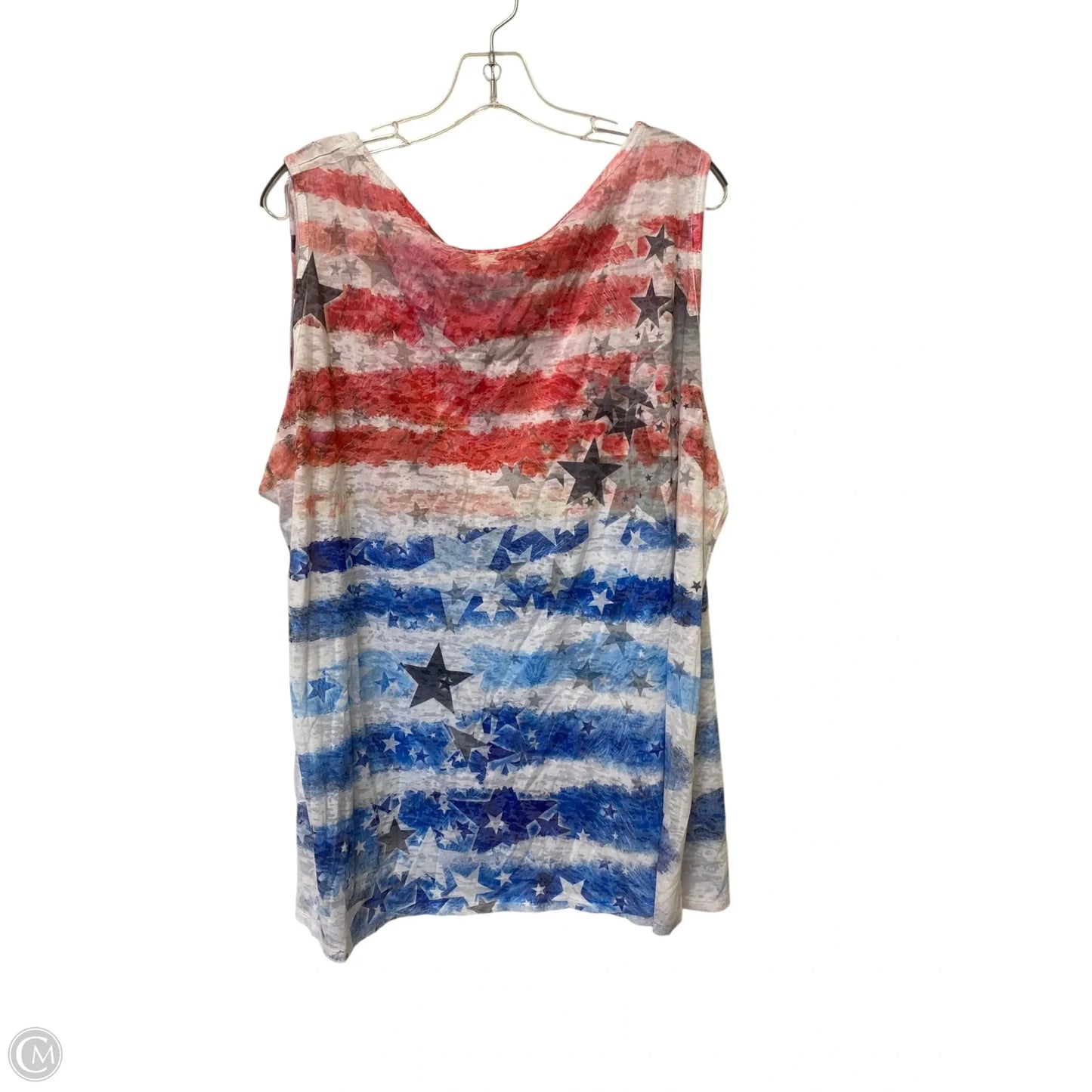 Top Sleeveless By Avenue In Blue & Red & White, Size: 26