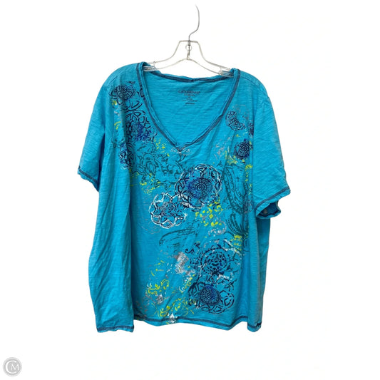 Top Short Sleeve By Catherines In Blue, Size: 3x