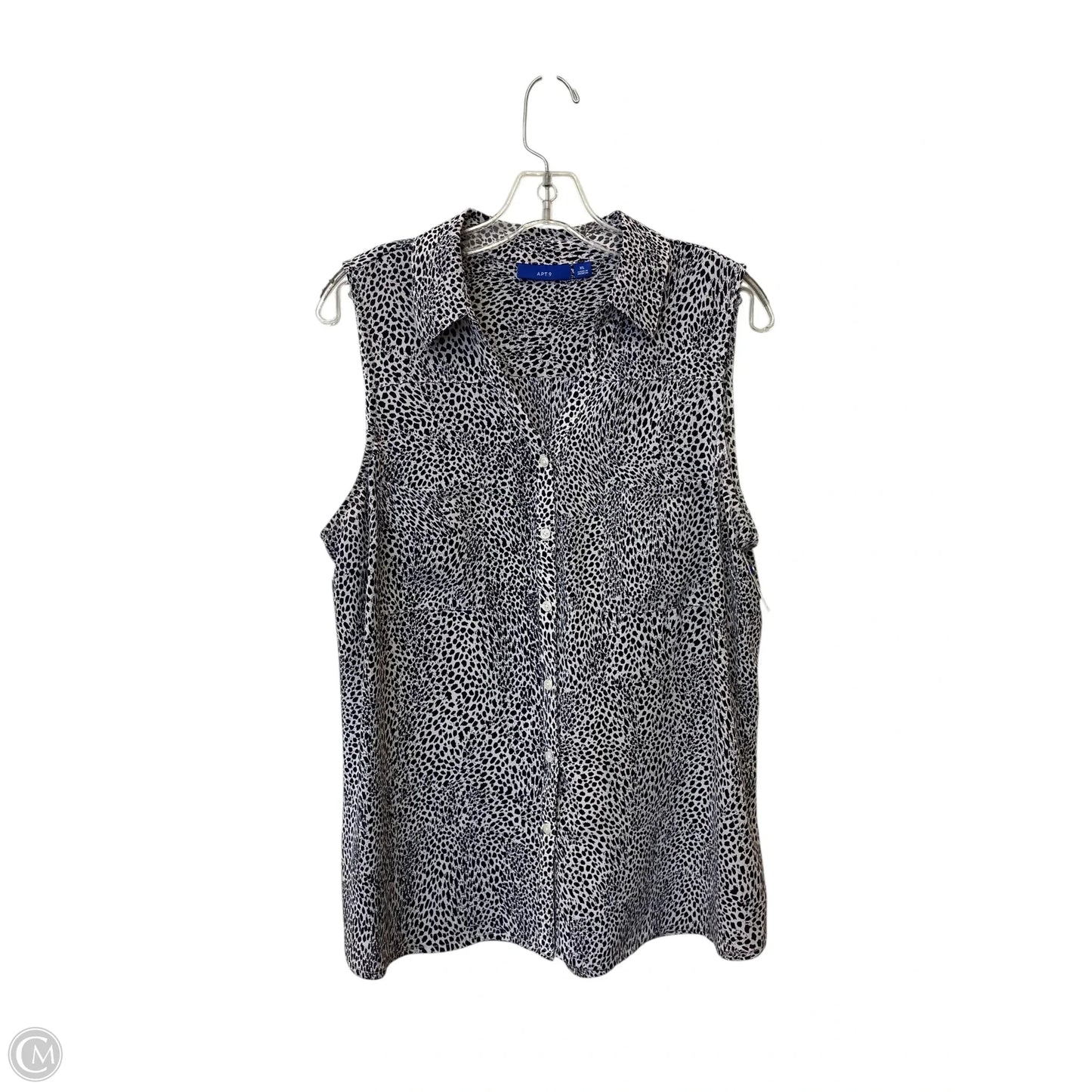 Top Sleeveless By Apt 9 In Animal Print, Size: Xl
