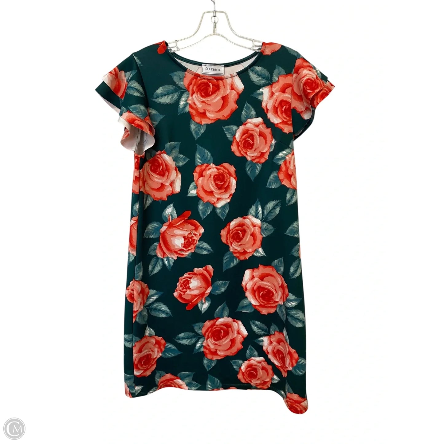 Dress Casual Short By Ces Femme In Floral Print, Size: L