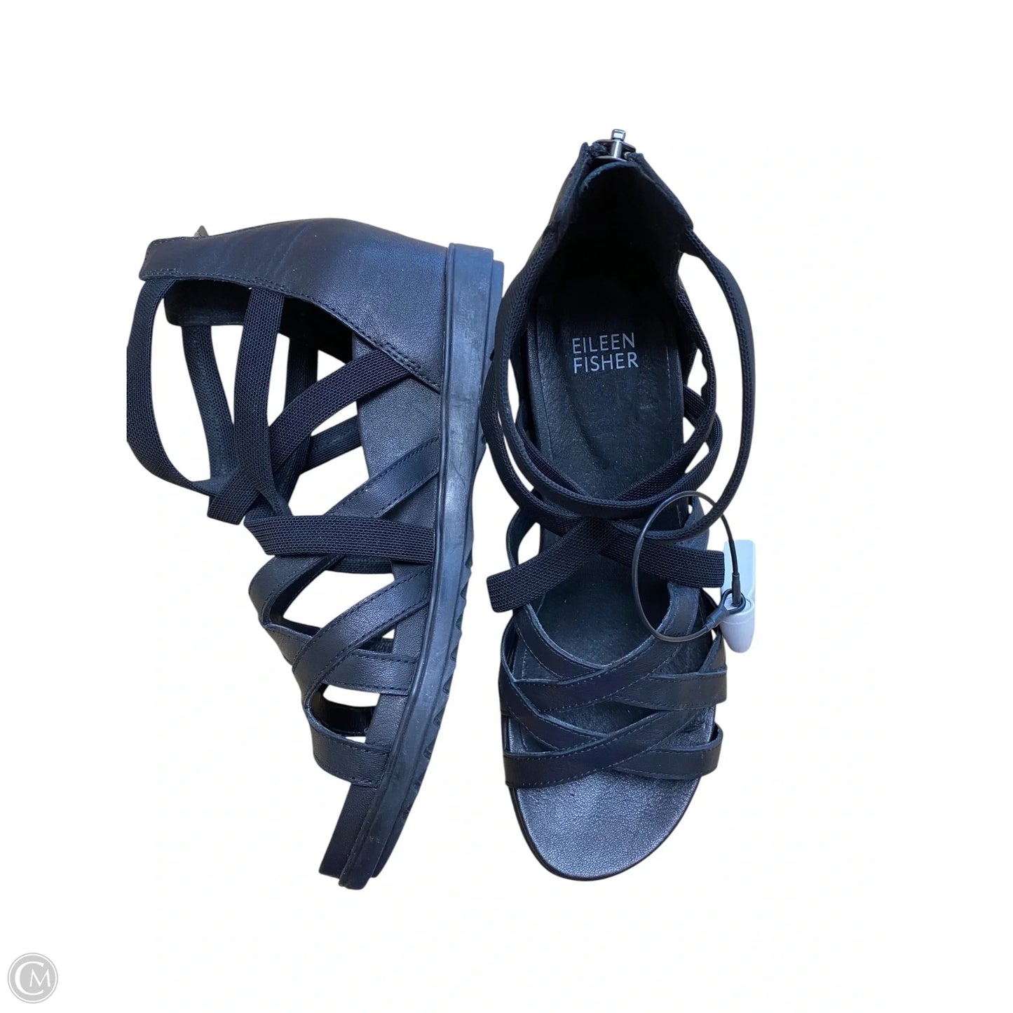 Sandals Heels Wedge By Eileen Fisher In Black, Size: 6