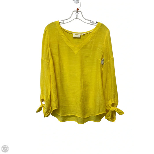 Top Long Sleeve By Maeve In Yellow, Size: S
