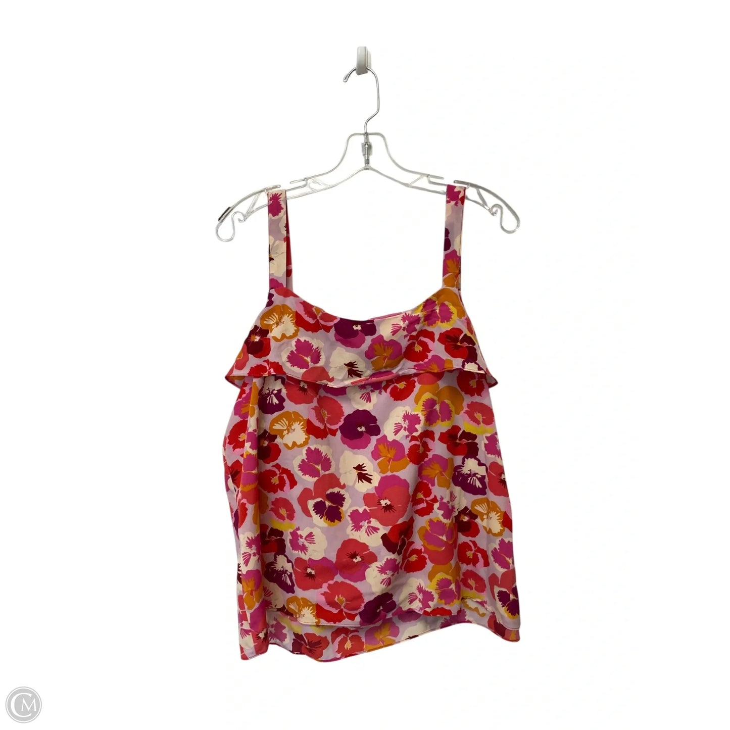 Top Sleeveless By Cabi In Floral Print, Size: L