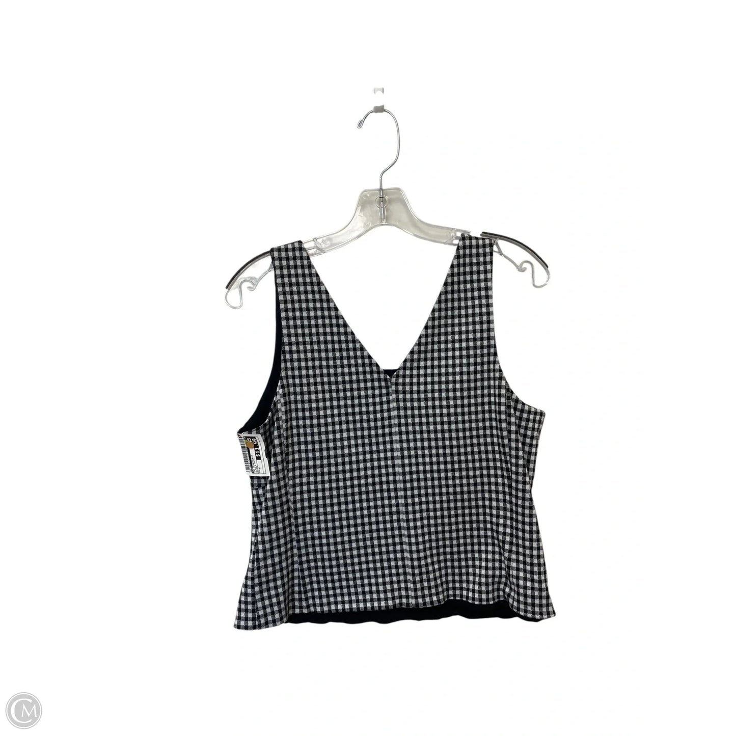 Top Sleeveless By Cabi In Black & White, Size: M