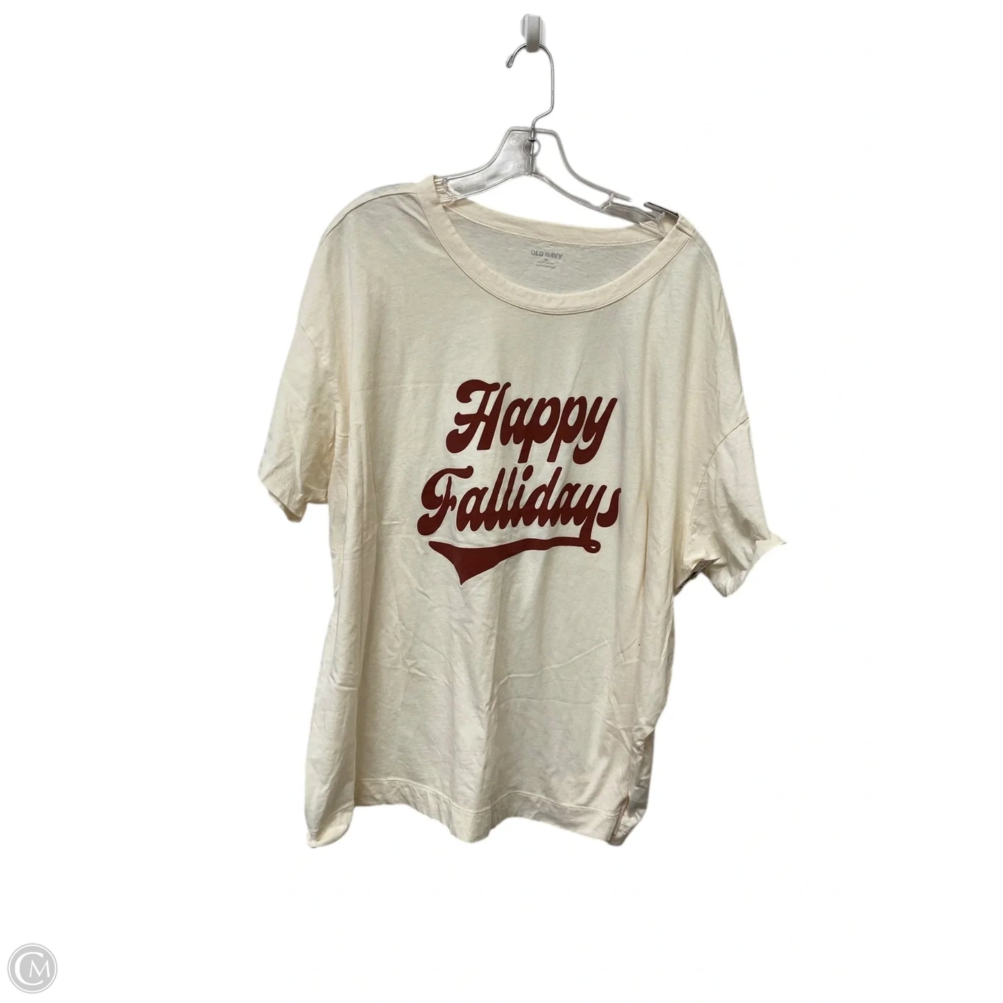 Top Short Sleeve Basic By Old Navy In Cream, Size: 3x