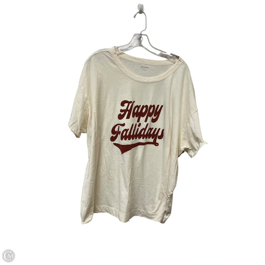 Top Short Sleeve Basic By Old Navy In Cream, Size: 3x