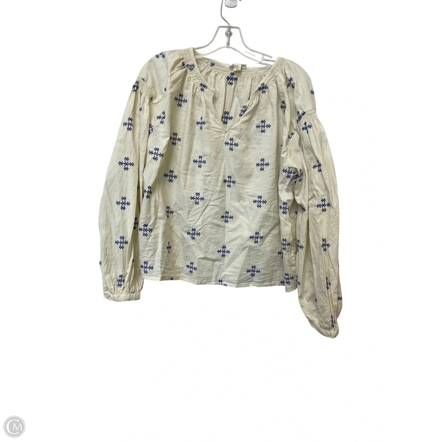 Top Long Sleeve By Ana In Cream, Size: L