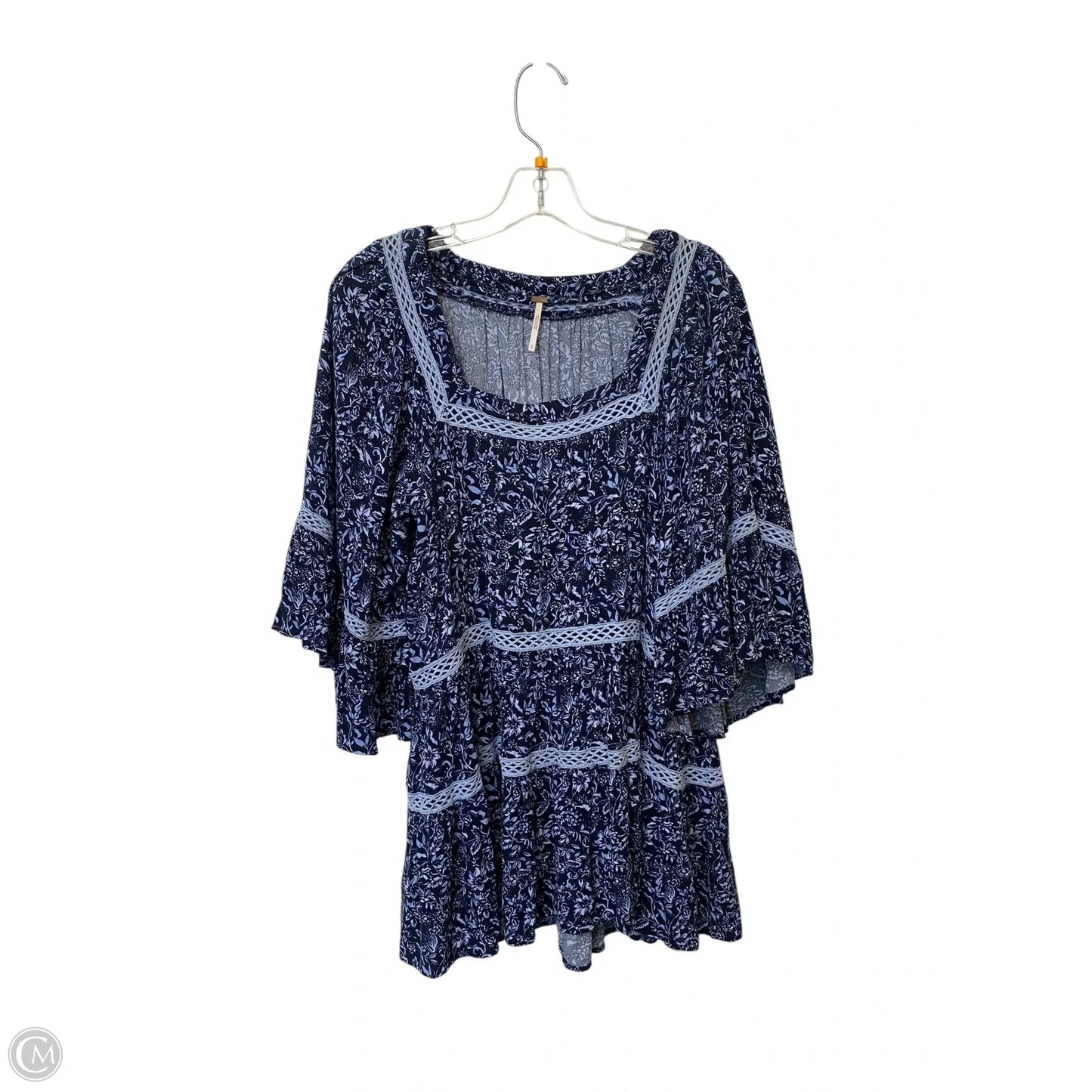 Tunic 3/4 Sleeve By Free People In Blue, Size: S