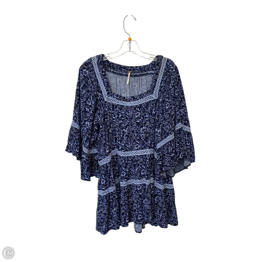 Tunic 3/4 Sleeve By Free People In Blue, Size: S