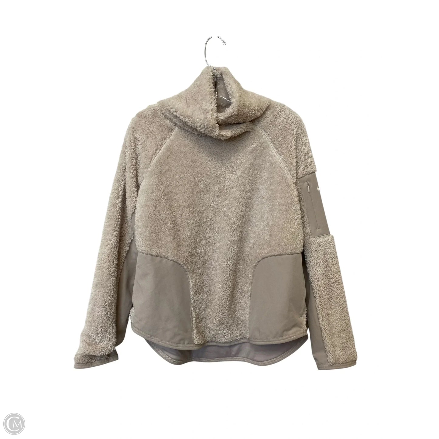 Jacket Faux Fur & Sherpa By Nike Apparel In Cream, Size: M