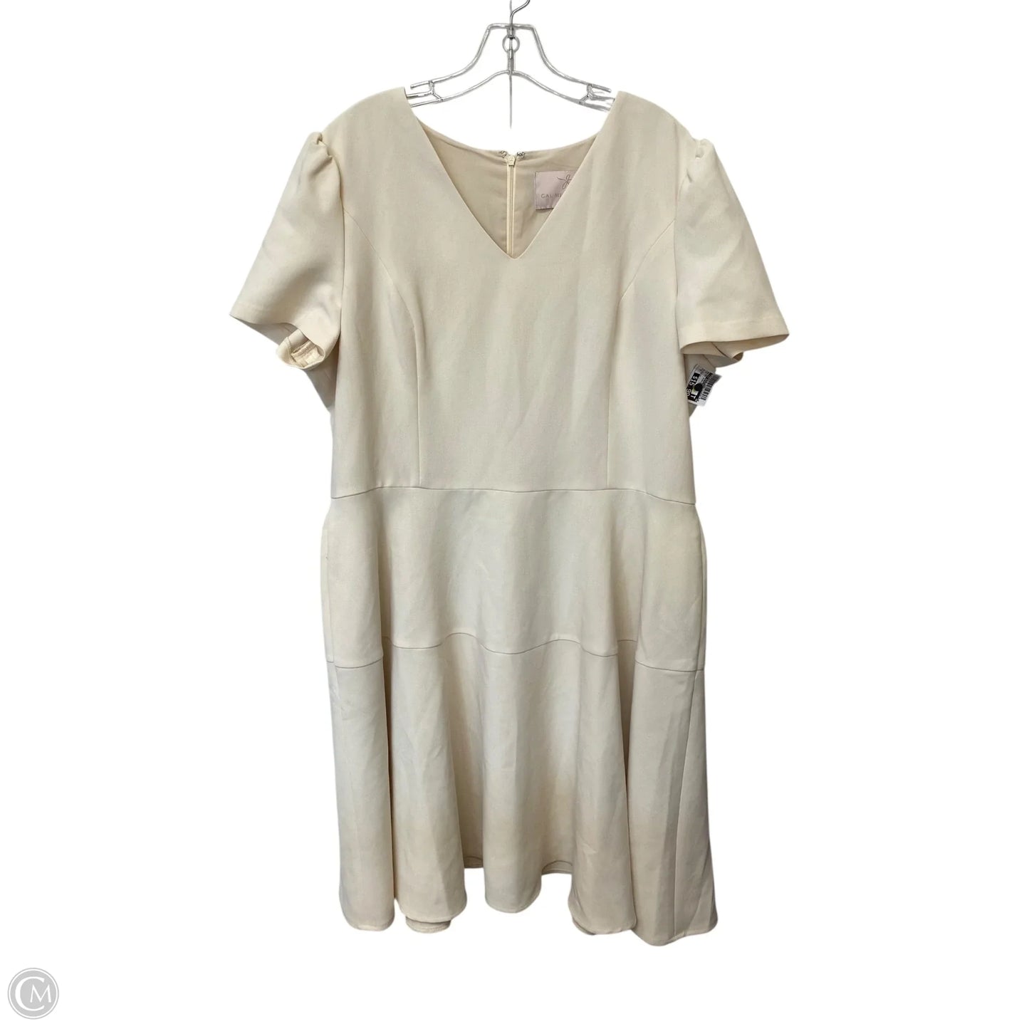 Dress Party Midi By Clothes Mentor In Cream, Size: 20