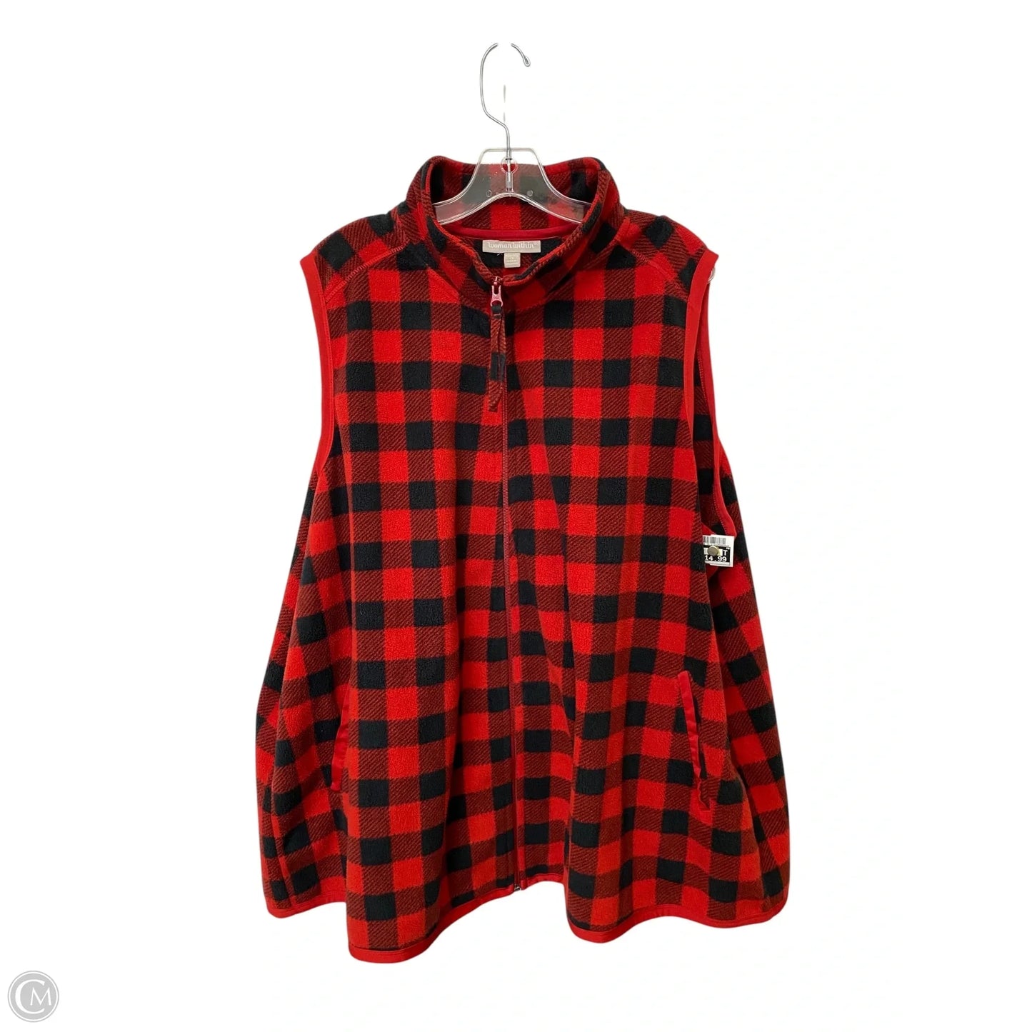 Vest Fleece By Woman Within In Red, Size: 2x