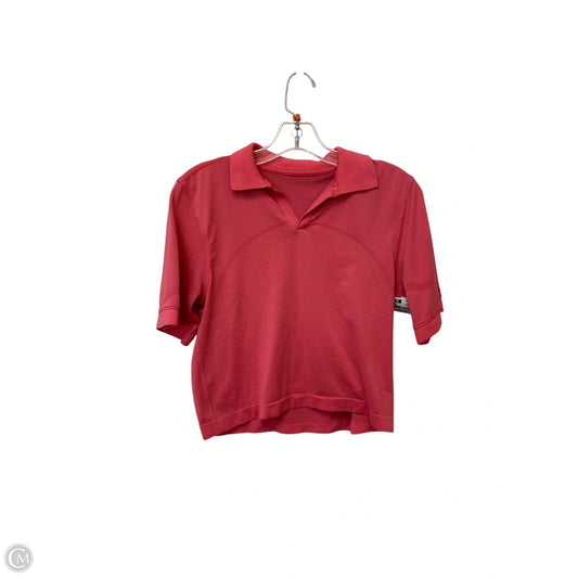 Athletic Top Short Sleeve By Lululemon In Pink, Size: 4