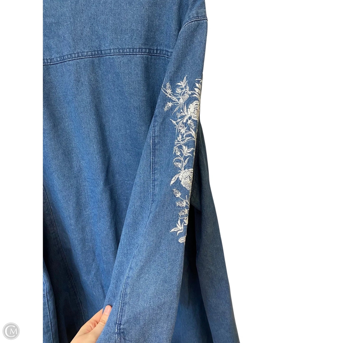 Dress Casual Midi By Jessica London In Blue Denim, Size: 3x