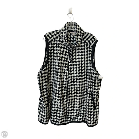Vest Fleece By Woman Within In Black & White, Size: 2x