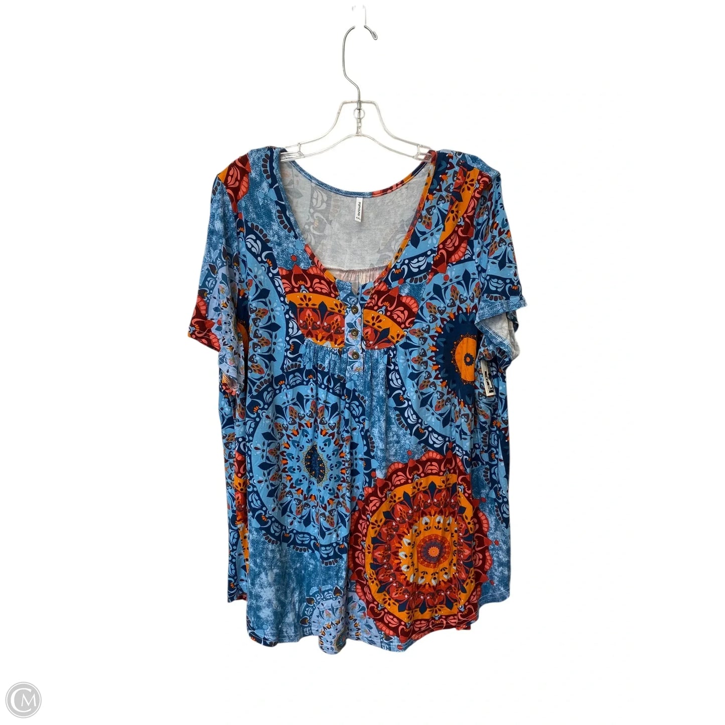 Top Short Sleeve By Cmf In Multi-colored, Size: 4x