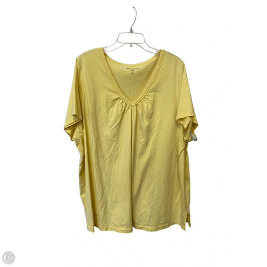 Top Short Sleeve Basic By Woman Within In Yellow, Size: 3x