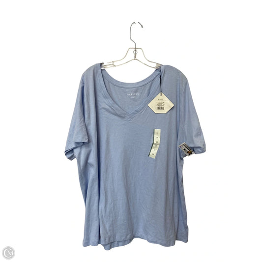 Top Short Sleeve Basic By Ava & Viv In Blue, Size: 2x
