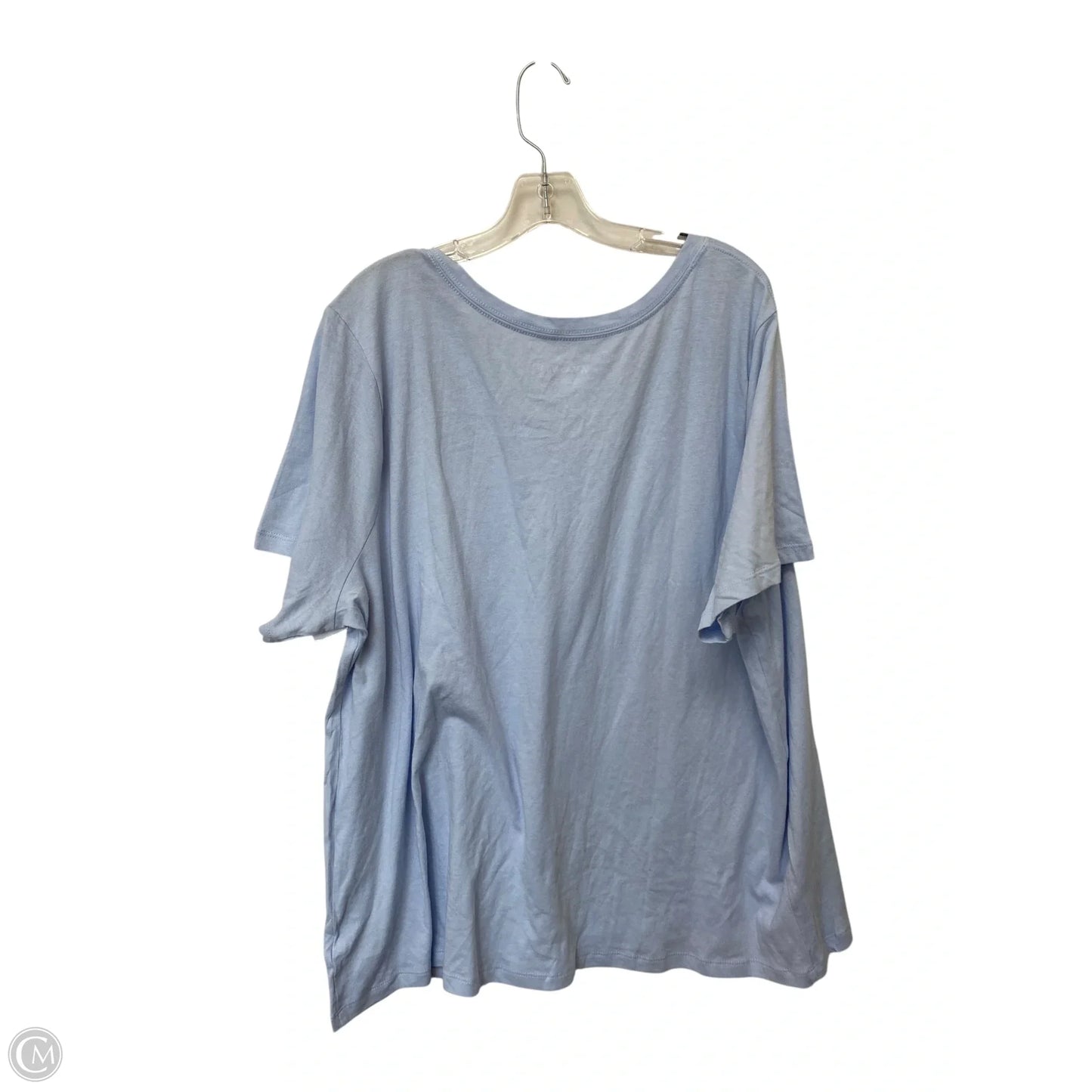Top Short Sleeve Basic By Ava & Viv In Blue, Size: 2x