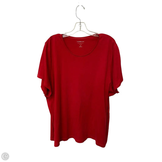 Top Short Sleeve Basic By Croft And Barrow In Red, Size: 2x