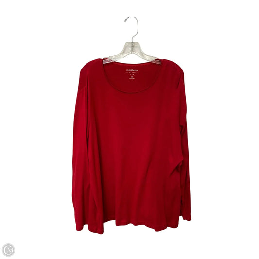 Top Long Sleeve Basic By Croft And Barrow In Red, Size: 2x