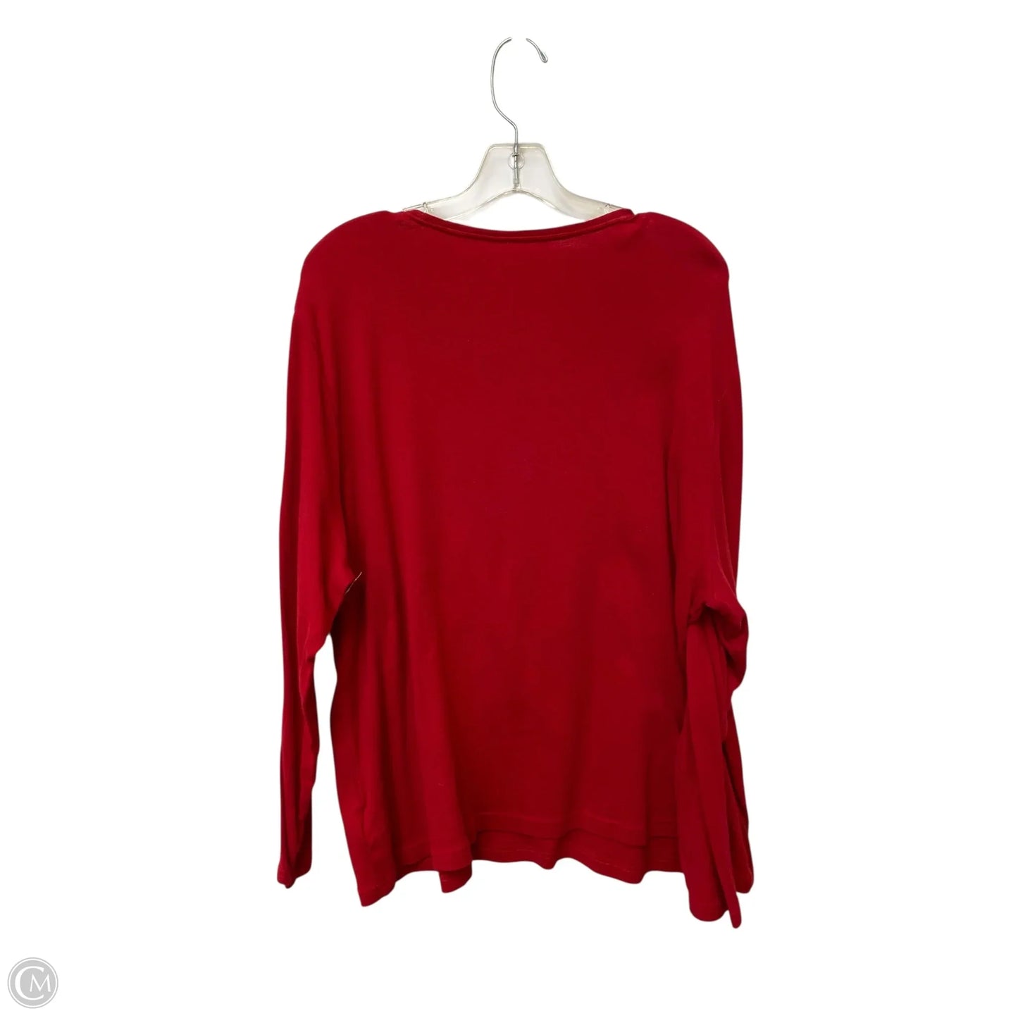 Top Long Sleeve Basic By Croft And Barrow In Red, Size: 2x