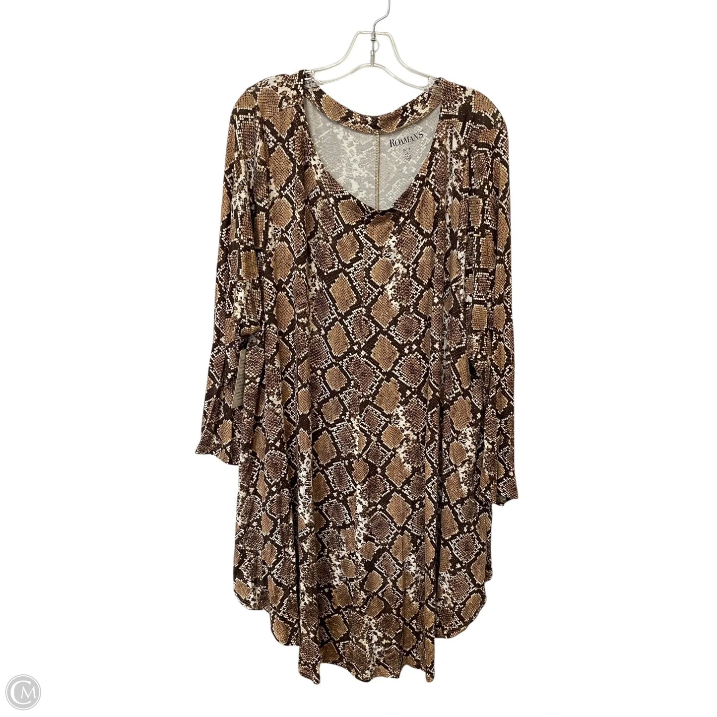 Dress Casual Short By Roamans In Snakeskin Print, Size: 2x