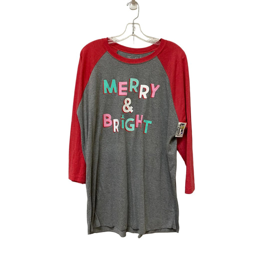 Top Long Sleeve Basic By Cme In Grey, Size: Xl