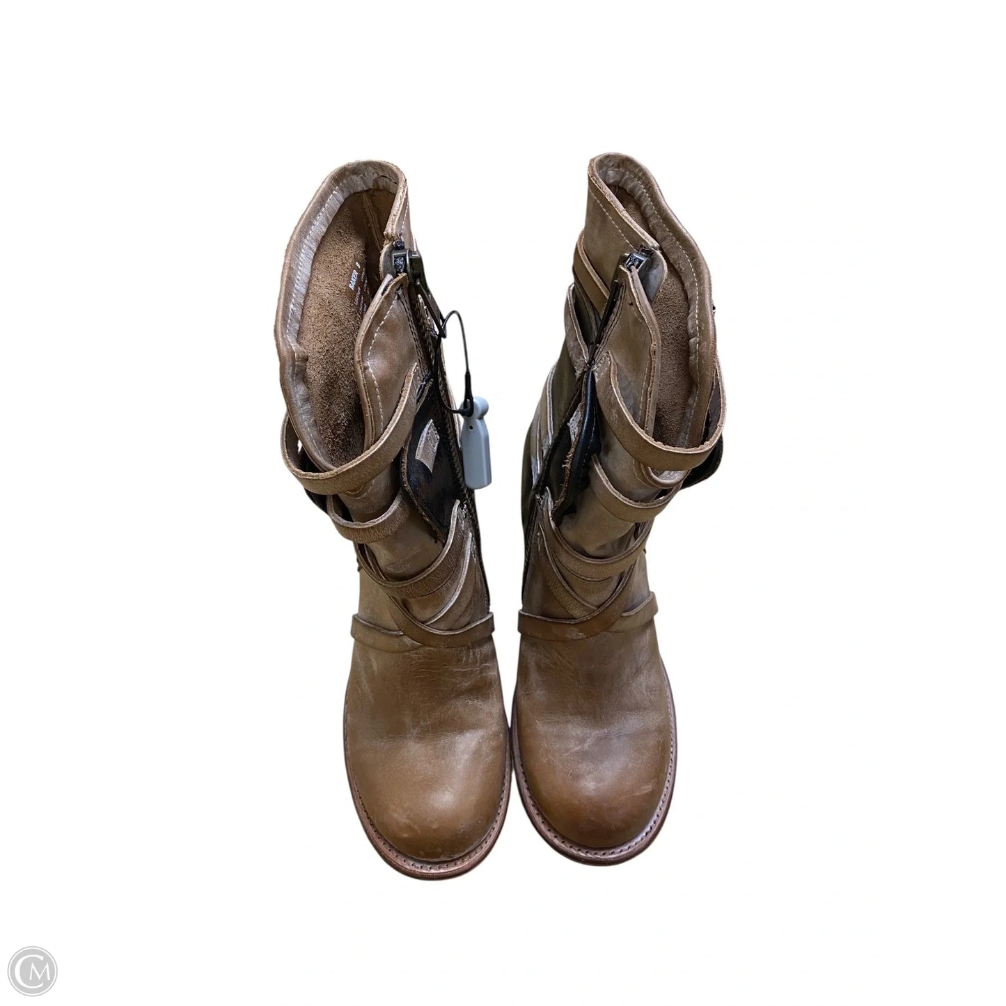 Boots Ankle Heels By Freebird In Brown, Size: 8