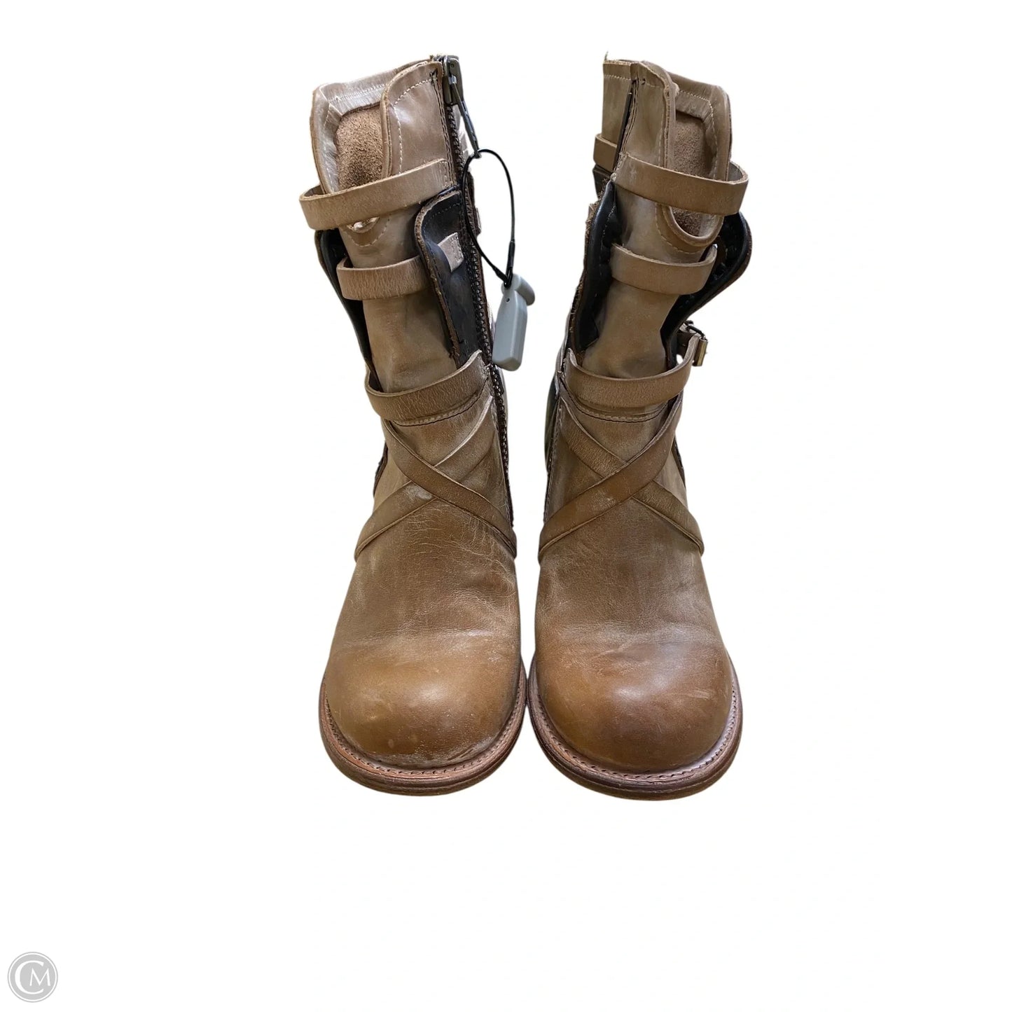 Boots Ankle Heels By Freebird In Brown, Size: 8