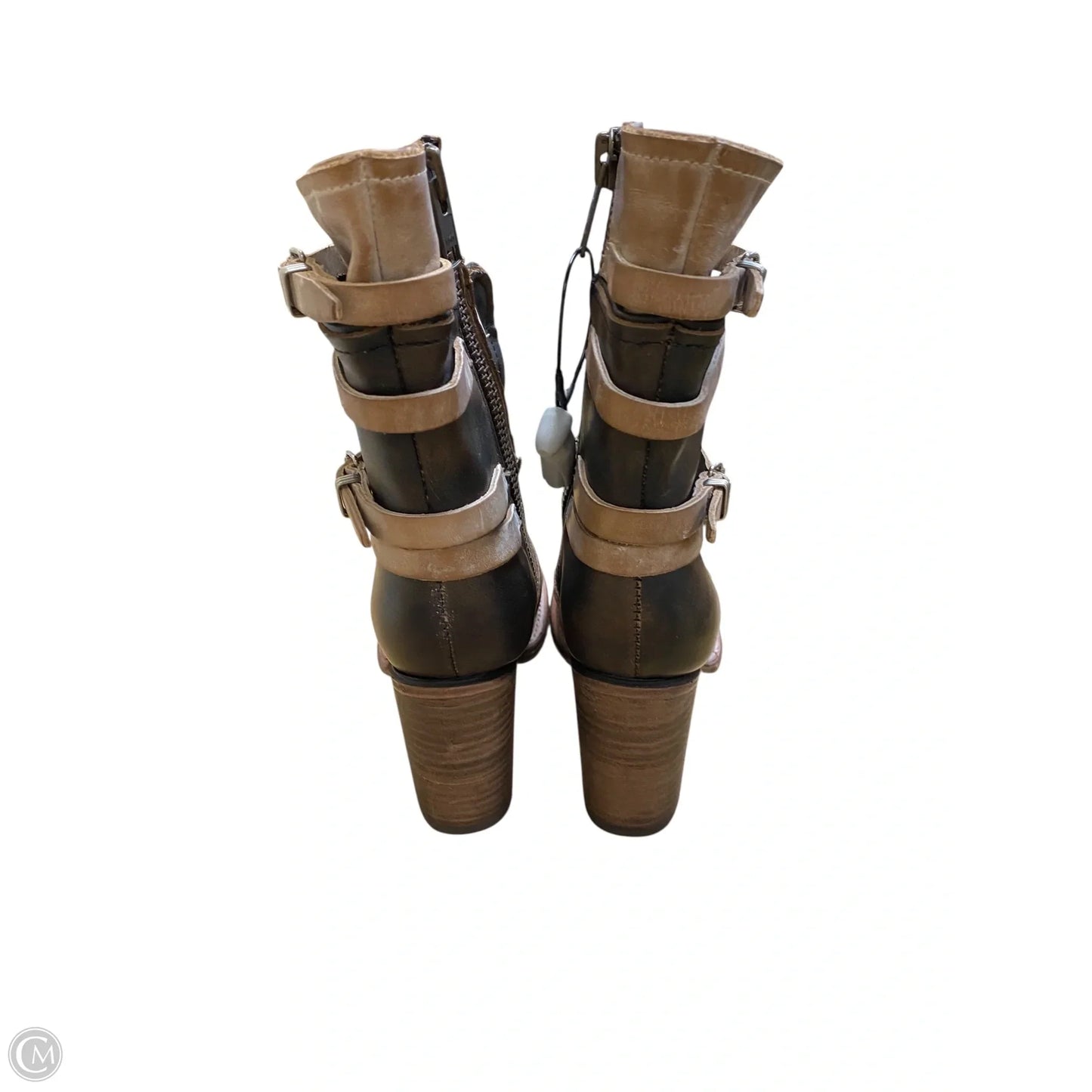 Boots Ankle Heels By Freebird In Brown, Size: 8