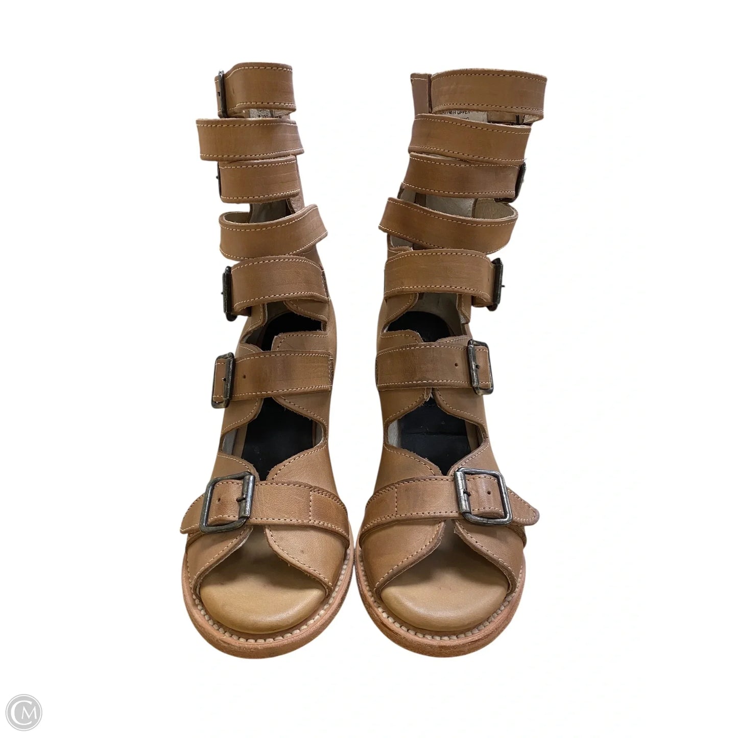 Boots Ankle Heels By Freebird In Tan, Size: 8