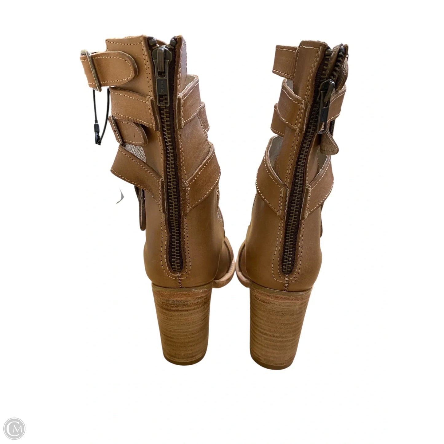 Boots Ankle Heels By Freebird In Tan, Size: 8