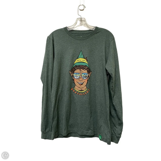Top Long Sleeve By Cme In Green, Size: M