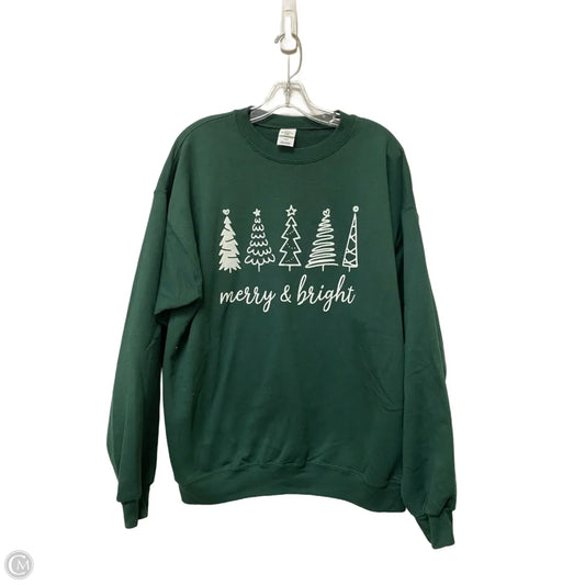 Sweatshirt Crewneck By Hanes In Green, Size: L