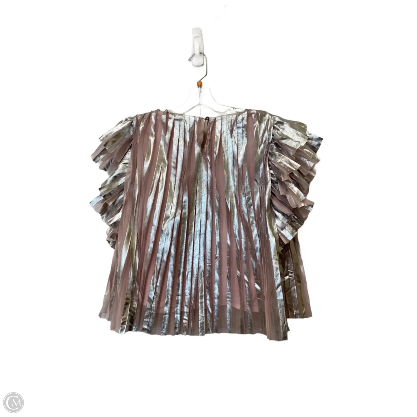 Top Short Sleeve By Anthropologie In Silver, Size: S