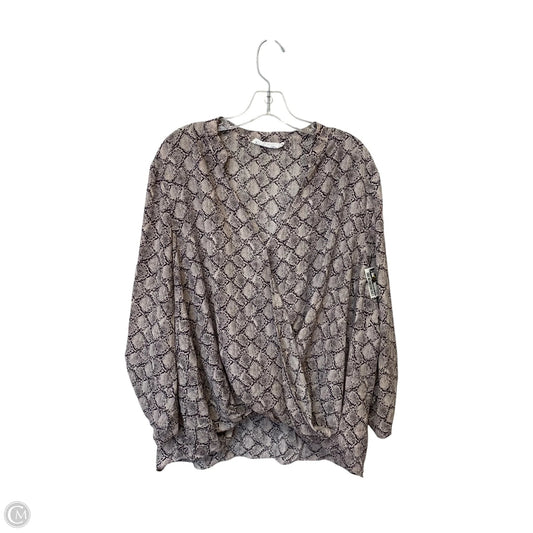 Top Long Sleeve By All In Favor In Snakeskin Print, Size: Xxl