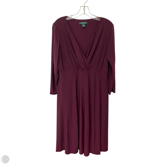 Dress Casual Midi By Lauren By Ralph Lauren In Purple, Size: 16