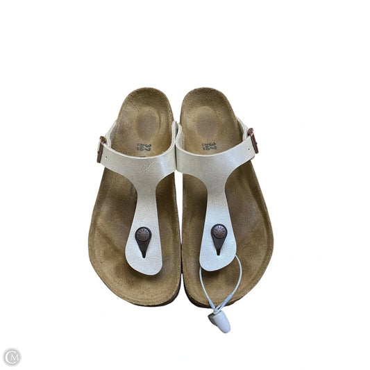 Sandals Flats By Birkenstock In Cream, Size: 6