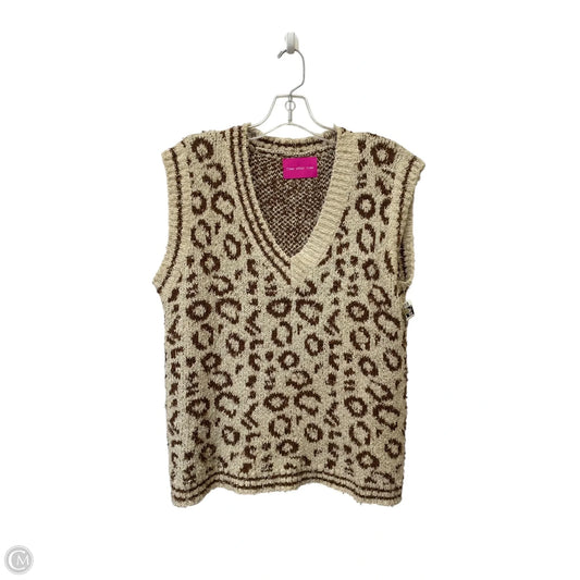 Vest Sweater By Clothes Mentor In Animal Print, Size: M