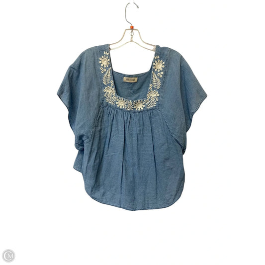 Top Short Sleeve By Madewell In Blue, Size: M