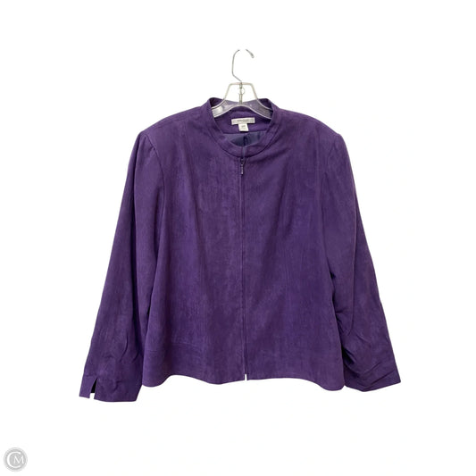 Jacket Fleece By Dressbarn In Purple, Size: 18
