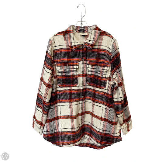 Jacket Shirt By Universal Thread In Plaid Pattern, Size: L