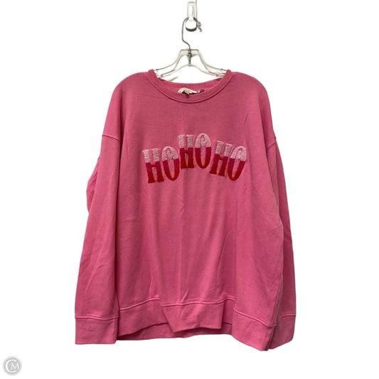 Sweatshirt Crewneck By Shiraleah In Pink, Size: Xl