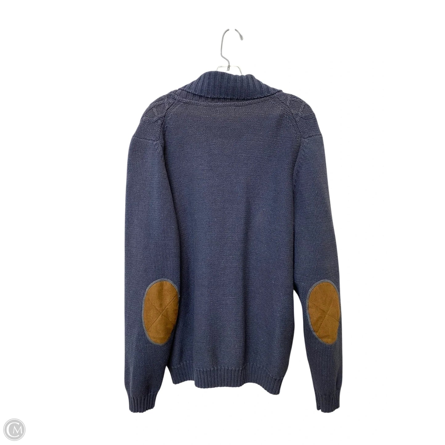 Sweater Cardigan By Izod In Blue, Size: L