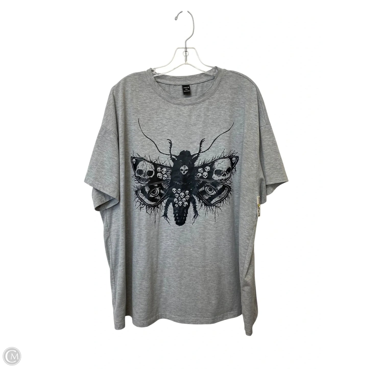 Top Short Sleeve Basic By Shein In Grey, Size: 1x