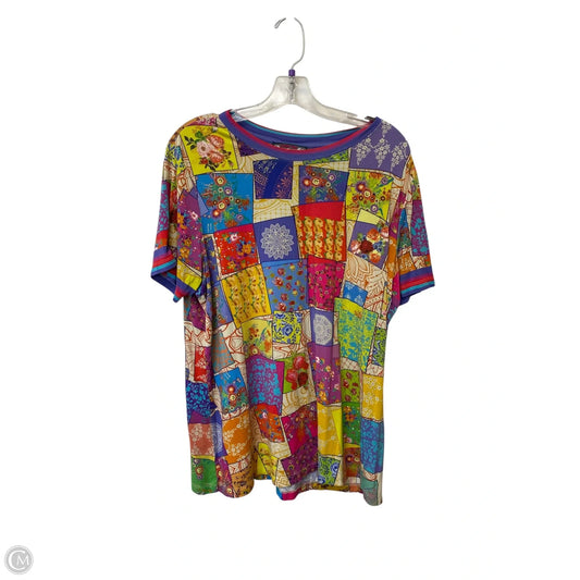 Top Short Sleeve By Johnny Was In Multi-colored, Size: Xxl