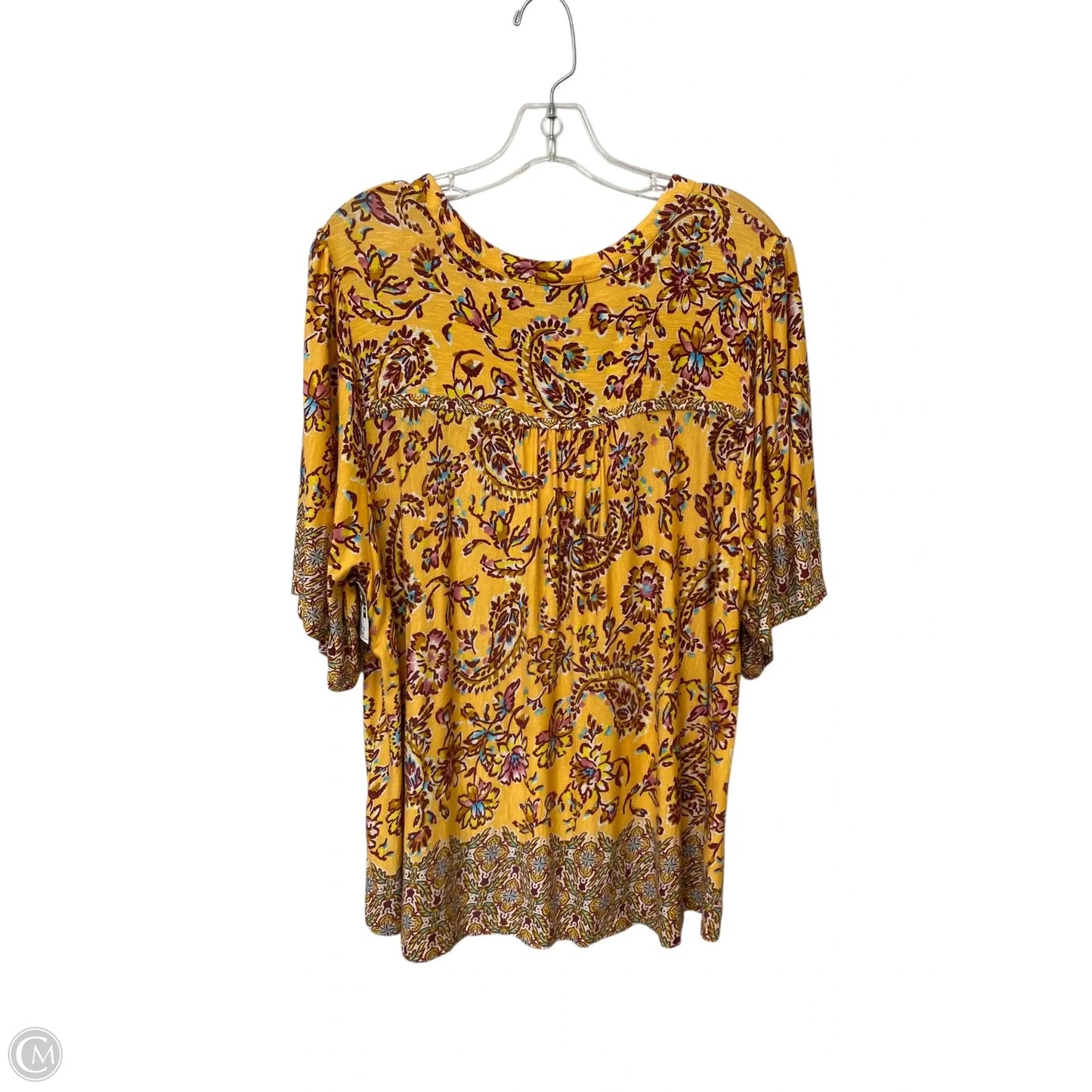 Top Short Sleeve By Democracy In Yellow, Size: 2x